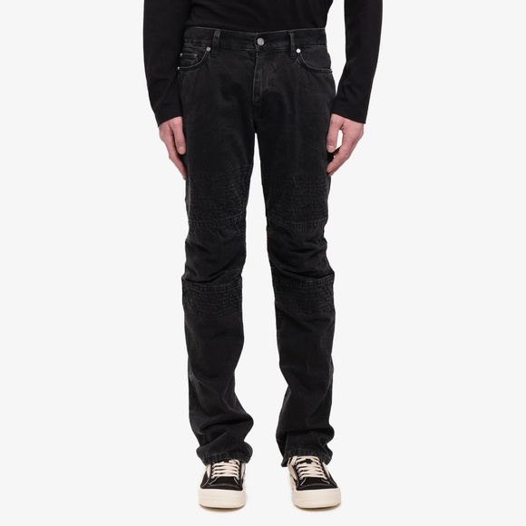 Helmut Lang Moto Jeans in black 34 006DM204 $425 - Picture 2 of 7
